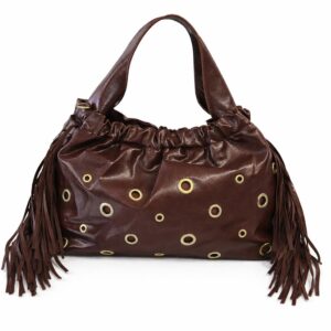 Borsa a Spalla con Frange e Occhielli