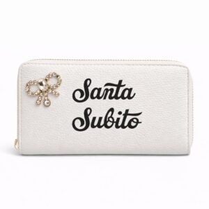 Portafoglio "Santa Subito" in vera pelle